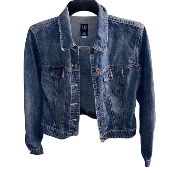 VINTAGE Gap Women’s Denim Jean Jacket 100% Cotton in Medium Wash XS - Picture 1 of 5